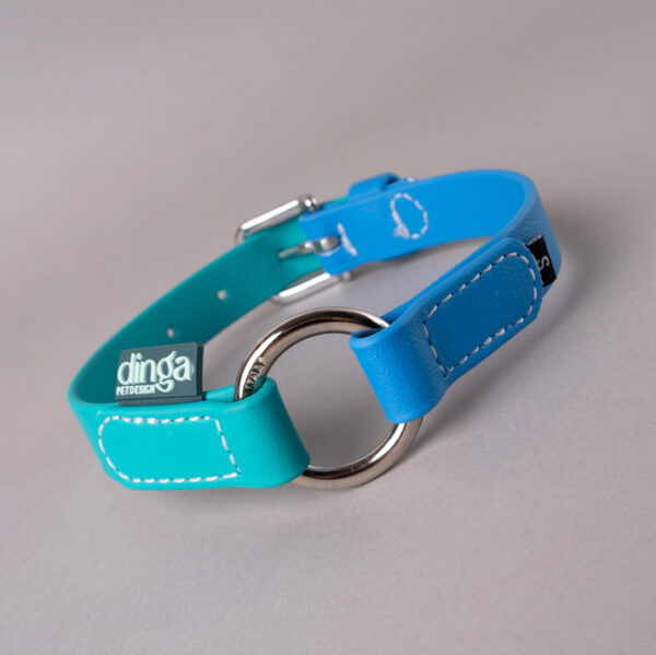 PRONTA CONSEGNA - Collare Bicolor Blu Laguna+Light Blue